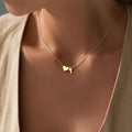 Collar Unisex Acero 304 Forma de Corazón, Chapado Oro 18K