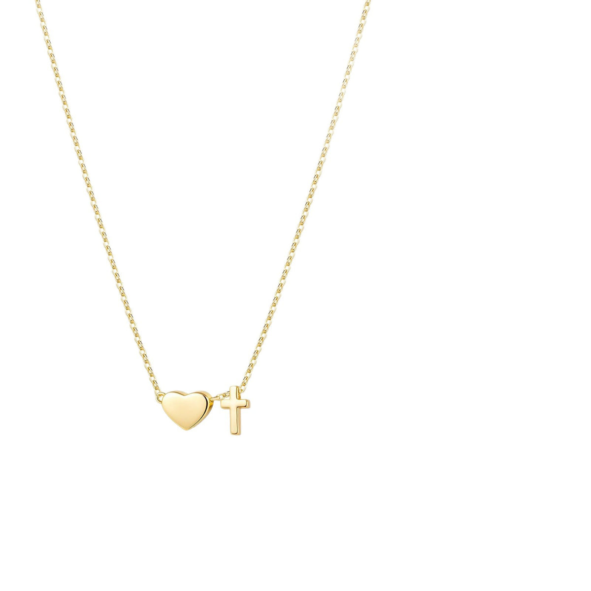 Collar Unisex Acero 304 Forma de Corazón, Chapado Oro 18K