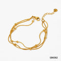 Pulsera en acero inoxidable 304 con chapado en oro real