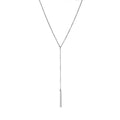 Collar largo con barra, acero inoxidable 316 plateado