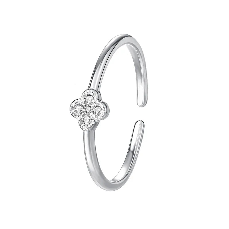 Anillo de plata de ley 925 con corazón afortunado