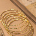 Set de 6 brazaletes finos de cobre dorado, 60 mm