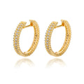 Aretes de Acero Inoxidable 304 con Chapado en Oro 18K y Circón Geométrico